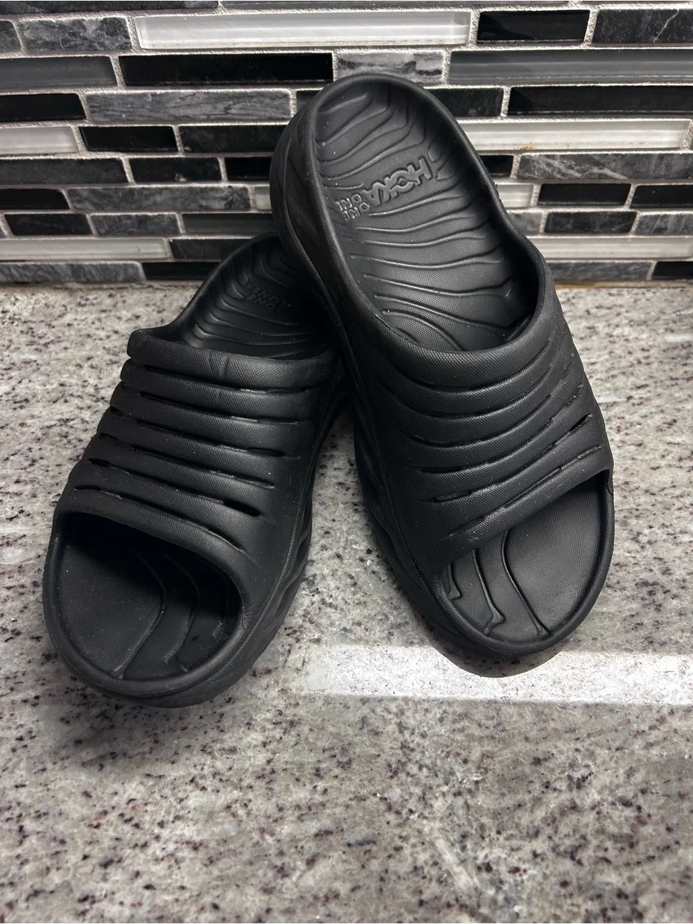 Hoka One One Black Women's Slip-On Slide Sandals